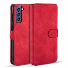 For Samsung Galaxy S21 FE DG.MING Retro Oil Side Horizontal Flip Leather Case with Holder & Card Slots & Wallet(Red) - 1