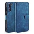 For Samsung Galaxy S21 FE DG.MING Retro Oil Side Horizontal Flip Leather Case with Holder & Card Slots & Wallet(Blue) - 1