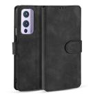 For OnePlus 9 DG.MING Retro Oil Side Horizontal Flip Leather Case with Holder & Card Slots & Wallet(Black) - 1