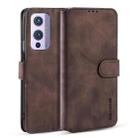 For OnePlus 9 DG.MING Retro Oil Side Horizontal Flip Leather Case with Holder & Card Slots & Wallet(Coffee) - 1