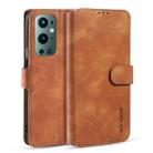 For OnePlus 9 Pro DG.MING Retro Oil Side Horizontal Flip Leather Case with Holder & Card Slots & Wallet(Brown) - 1