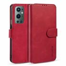 For OnePlus 9 Pro DG.MING Retro Oil Side Horizontal Flip Leather Case with Holder & Card Slots & Wallet(Red) - 1