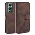 For OnePlus 9 Pro DG.MING Retro Oil Side Horizontal Flip Leather Case with Holder & Card Slots & Wallet(Coffee) - 1
