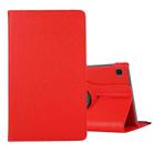 For Samsung Galaxy A7 Lite T220 360 Degree Rotation Litchi Texture Flip Leather Case with Holder(Red) - 1