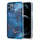 For iPhone 11 Pro Glazed Marble Pattern TPU Shockproof Protective Case (Blue) - 1