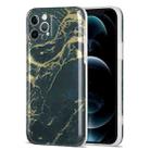 For iPhone 12 mini Glazed Marble Pattern TPU Shockproof Protective Case (Dark Green) - 1