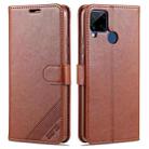 For OPPO Realme C15 / C12 / C25 / Narzo 30A AZNS Sheepskin Texture Horizontal Flip Leather Case with Holder & Card Slots & Wallet(Brown) - 1