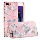 For iPhone 8 Plus & 7 Plus Hot Stamping Geometric Marble IMD Craft TPU Protective Case(Rhombus) - 1