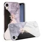For iPhone XR Hot Stamping Geometric Marble IMD Craft TPU Protective Case(Pineapple) - 1