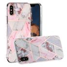 For iPhone XS Max Hot Stamping Geometric Marble IMD Craft TPU Protective Case(Hexagon) - 1