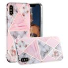 For iPhone XS Max Hot Stamping Geometric Marble IMD Craft TPU Protective Case(Rhombus) - 1