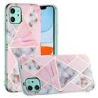 For iPhone 11 Hot Stamping Geometric Marble IMD Craft TPU Protective Case(Rhombus) - 1