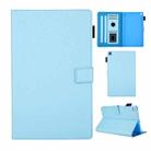 Hair Silky Texture Solid Color Horizontal Flip Leather Case with Holder & Card Slots & Photo Frame & Anti-Skid Strip For Amazon Kindle Fire HD8 2016 / 2017 / 2018(Blue) - 1
