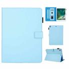 Hair Silky Texture Solid Color Horizontal Flip Leather Case with Holder & Card Slots & Photo Frame & Anti-Skid Strip For iPad 10.2 2021 / 2020 / 2019(Blue) - 1
