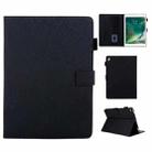 Hair Silky Texture Solid Color Horizontal Flip Leather Case with Holder & Card Slots & Photo Frame & Anti-Skid Strip For iPad 9.7 2018 / 2017(Black) - 1