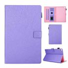 Hair Silky Texture Solid Color Horizontal Flip Leather Case with Holder & Card Slots & Photo Frame & Anti-Skid Strip For Samsung Galaxy Tab A 10.1 (2019) T510 / T515(Purple) - 1