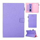 Hair Silky Texture Solid Color Horizontal Flip Leather Case with Holder & Card Slots & Photo Frame & Anti-Skid Strip For Samsung Galaxy Tab A 10.1 / T580(Purple) - 1