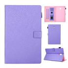 Hair Silky Texture Solid Color Horizontal Flip Leather Case with Holder & Card Slots & Photo Frame & Anti-Skid Strip For Samsung Galaxy Tab A 10.5 T590(Purple) - 1