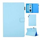 Hair Silky Texture Solid Color Horizontal Flip Leather Case with Holder & Card Slots & Photo Frame & Anti-Skid Strip For Samsung Galaxy Tab S5E 10.5 T720 / T725(Blue) - 1