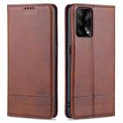 For OPPO A74 4G / F19 AZNS Magnetic Calf Texture Horizontal Flip Leather Case with Card Slots & Holder & Wallet(Brown) - 1