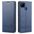 For OPPO Realme C15 / C12 / C25 / Narzo 30A AZNS Magnetic Calf Texture Horizontal Flip Leather Case with Card Slots & Holder & Wallet(Blue) - 1