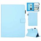 Hair Silky Texture Solid Color Horizontal Flip Leather Case with Holder & Card Slots & Photo Frame & Anti-Skid Strip, Specification:7 inch(Blue) - 1