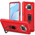 For Xiaomi Mi 10T Lite 5G / Mi 10i 5G / Redmi Note 9 Pro 5G (CN Version) Carbon Fiber Protective Case with 360 Degree Rotating Ring Holder(Red) - 1