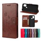 For Motorola Moto G30 Butterfly Flower Pattern Horizontal Flip Leather Case with Holder & Card Slots & Wallet(Brown) - 1