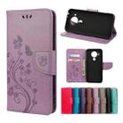For Nokia 5.4 Butterfly Flower Pattern Horizontal Flip Leather Case with Holder & Card Slots & Wallet(Light Purple) - 1