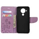 For Nokia 5.4 Butterfly Flower Pattern Horizontal Flip Leather Case with Holder & Card Slots & Wallet(Light Purple) - 4