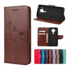 For Nokia 5.4 Butterfly Flower Pattern Horizontal Flip Leather Case with Holder & Card Slots & Wallet(Brown) - 1