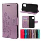 For Xiaomi Redmi Note 10 5G Butterfly Flower Pattern Horizontal Flip Leather Case with Holder & Card Slots & Wallet(Light Purple) - 1