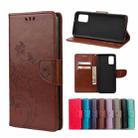 For Xiaomi Redmi Note 10 / Note 10s Butterfly Flower Pattern Horizontal Flip Leather Case with Holder & Card Slots & Wallet(Brown) - 1