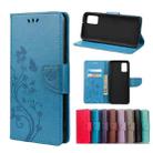 For Xiaomi Redmi Note 10 / Note 10s Butterfly Flower Pattern Horizontal Flip Leather Case with Holder & Card Slots & Wallet(Blue) - 1