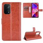 For OPPO A54 5G / A74 5G / A93 5G Crazy Horse Texture Horizontal Flip Leather Case with Holder & Card Slots & Lanyard(Brown) - 1
