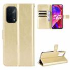 For OPPO A54 5G / A74 5G / A93 5G Crazy Horse Texture Horizontal Flip Leather Case with Holder & Card Slots & Lanyard(Gold) - 1