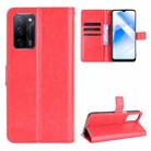 For OPPO A55 5G / A53s 5G Crazy Horse Texture Horizontal Flip Leather Case with Holder & Card Slots & Lanyard(Red) - 1