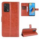 For OPPO A74 4G / F19 4G Crazy Horse Texture Horizontal Flip Leather Case with Holder & Card Slots & Lanyard(Brown) - 1