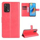 For OPPO A74 4G / F19 4G Crazy Horse Texture Horizontal Flip Leather Case with Holder & Card Slots & Lanyard(Red) - 1