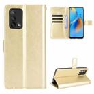 For OPPO A74 4G / F19 4G Crazy Horse Texture Horizontal Flip Leather Case with Holder & Card Slots & Lanyard(Gold) - 1