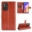 For OPPO A94 5G / Reno5 Z 5G / F19 Pro+ 5G Crazy Horse Texture Horizontal Flip Leather Case with Holder & Card Slots & Lanyard(Brown) - 1