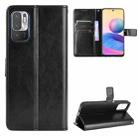 For Xiaomi Redmi Note 10 5G Crazy Horse Texture Horizontal Flip Leather Case with Holder & Card Slots & Lanyard(Black) - 1