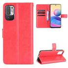 For Xiaomi Redmi Note 10 5G Crazy Horse Texture Horizontal Flip Leather Case with Holder & Card Slots & Lanyard(Red) - 1
