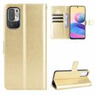 For Xiaomi Redmi Note 10 5G Crazy Horse Texture Horizontal Flip Leather Case with Holder & Card Slots & Lanyard(Gold) - 1