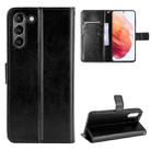 For Samsung Galaxy S21 FE Crazy Horse Texture Horizontal Flip Leather Case with Holder & Card Slots & Lanyard(Black) - 1