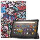 For Amazon Fire HD 10 (2021) Colored Drawing Pattern Horizontal Flip Leather Case with Three-folding Holder & Sleep / Wake-up Function(Graffiti) - 1