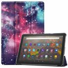 For Amazon Fire HD 10 (2021) Colored Drawing Pattern Horizontal Flip Leather Case with Three-folding Holder & Sleep / Wake-up Function(Milky Way Nebula) - 1