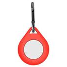 Shockproof Anti-scratch Silicone Protective Case Cover with Hang Loop For AirTag, Shape:Water Drop(Red) - 1