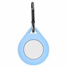 Shockproof Anti-scratch Silicone Protective Case Cover with Hang Loop For AirTag, Shape:Water Drop(Sky Blue) - 1