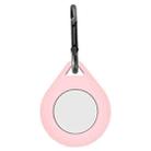 Shockproof Anti-scratch Silicone Protective Case Cover with Hang Loop For AirTag, Shape:Water Drop(Pink) - 1